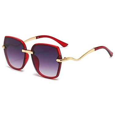 Imagem de Óculos de sol de moda ao ar livre proteção uv óculos de sol feminino metal armação grande óculos de sol de tendência, 2, tamanho único