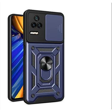 Imagem de Capa Case Capinha Anti Impacto Ring 4 EM 1 Luxo Proteção Camera Xiaomi Poco F4 (AZUL)