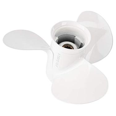 Imagem de Bob's Marine 664-45945-00-EL 9 7/8x10 1/2 F Hélice de alumínio de grau OEM para motores de popa Yamaha 20HP 25HP 30HP motores de popa 9,875x10,5, 10 estrias