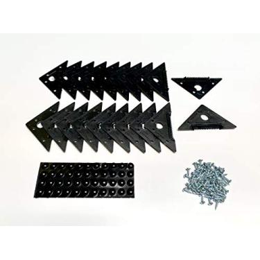 Imagem de Gancho dente de serra, 20 peças. (10 pares) suporte de parede para moldura de madeira, placas ou pôsteres com parafusos e para-choques