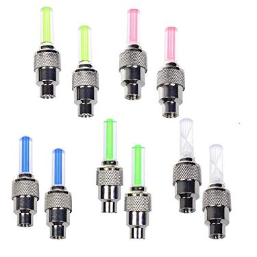 Imagem de Dkiigame 10 unidades de lâmpadas de LED para pneu de motocicleta para bicicleta de carro (2 x vermelho, 2 x amarelo, 2 x azul, 2 x verde, 2 x coloridas)