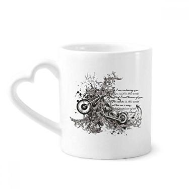 Imagem de Caneca de ilustração de estampa de flor de texto de motocicleta caneca de café cerâmica copo de coração de vidro