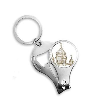 Imagem de Church Landmark Sketch Landscape Nail Nipper Ring Chaveiro Abridor de Garrafas Cortador