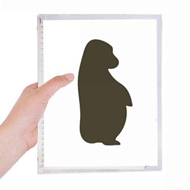 Imagem de Caderno de retrato de animal orangotango preto diário de folhas soltas recarregável, papelaria