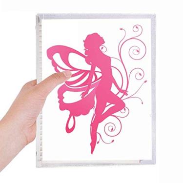 Imagem de Caderno Borboleta com asa rosa de anjo bonito, folha solta, recarregável, diário de papelaria