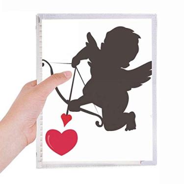 Imagem de Caderno com estampa de coração, anjo, cupido, amor, folhas soltas, recarregável, diário