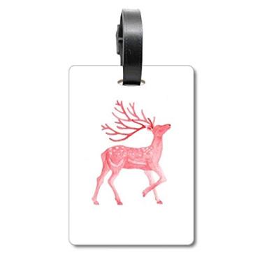 Imagem de IUCN Animais Ameaçados de Extinção Vermelho Sika Cervo Mala Etiqueta de Bagagem Cartão Pendurado Etiqueta Scutcheon, Multicolorido.