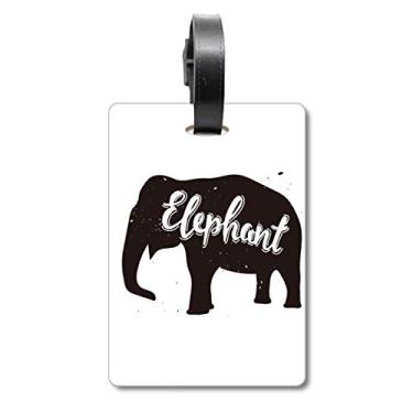 Imagem de Etiqueta de bagagem de elefante preta e branca com estampa de animal, Multicolorido.
