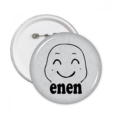 Imagem de Adorável sorriso preto bonito bate-papo feliz alfinetes redondos crachá botão decoração acessório 5 peças