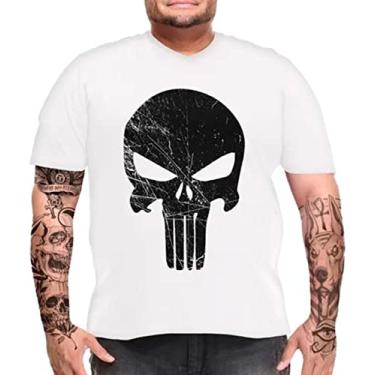 Imagem de Camiseta Masculina Justiceiro Tam. Plus Size Tamanho:G4;Cor:Branco