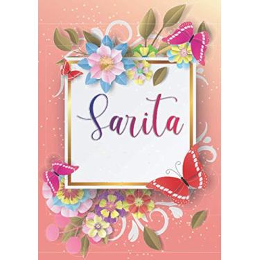 Imagem de Sarita: Taccuino A5 | Nome personalizzato Sarita | Regalo di compleanno per moglie, mamma, sorella, figlia | Design: farfalla | 120 pagine a righe, piccolo formato A5 (14.8 x 21 cm)