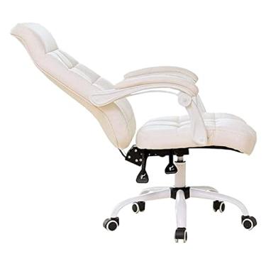 Imagem de cadeira de escritório mesa e cadeira de computador com rotação de 360 ​​graus cadeira de escritório função de inclinação reclinável cadeira executiva cadeira de trabalho cadeira de jogo (cor: branco)