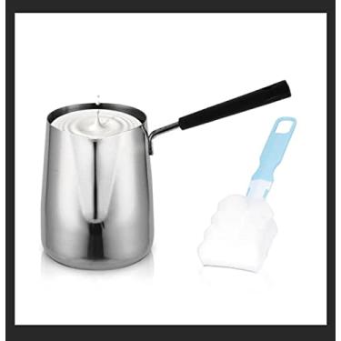 Imagem de Pote de calor de caf¨¦ 350ml,cafeteira turca aquecedor de manteiga mini a?o inoxid¨¢vel aquecimento de caf¨¦ grego pote de leite derretido com bico para caf¨¦ em casa, Aquecedor de Manteiga caf¡§| Ca