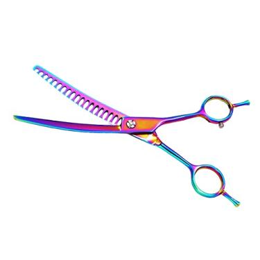 Imagem de Gralara Tesoura de chunker curvada, ferramenta profissional para cortar, tesoura para cães, tesoura para desbaste/de cães, para cães, gatos, 7 polegadas