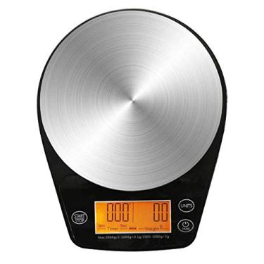 Imagem de balanças de cozinha digitais para pesagem, balanças de cozinha balança de cozinha eletrônica digital de aço inoxidável para alimentos com display LCD função de tara