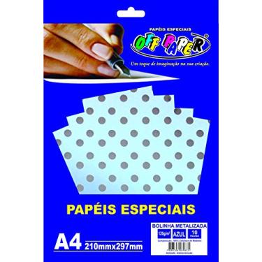 Imagem de Papel Bolinha Metalizada, Off Paper, 10491, azul
