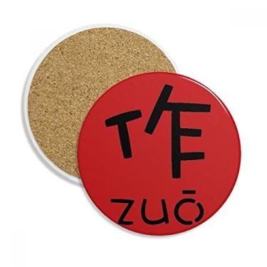 Imagem de Caneca de porta-copos chinesa morte chinesa com personagem, pedra absorvente de proteção de mesa