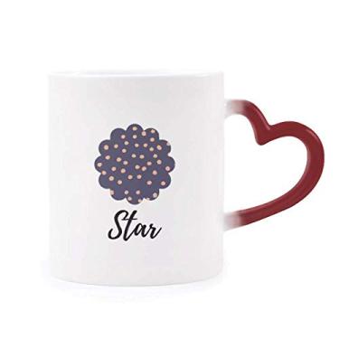 Imagem de Caneca sensível ao calor de plantas abstratas com ponta de tinta vermelha que muda de cor