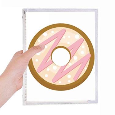 Imagem de Caderno de comida doce rosa rosquinha para sobremesa caderno de folhas soltas diário recarregável papelaria