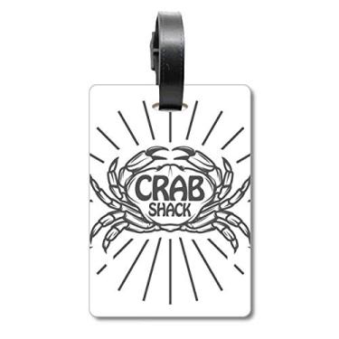 Imagem de Caranguejo Sketch Marine Organism Radial Mala Etiqueta para Bagagem Cartão de Bagagem Scutcheon Etiqueta