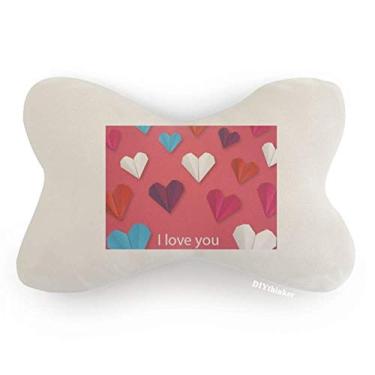 Imagem de DIYthinker Almofada de apoio de cabeça com estampa geométrica abstrata em formato de coração origami