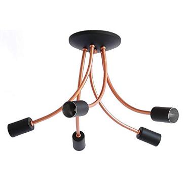 Imagem de Plafon Aranha Cobre/Preto 5 lamp