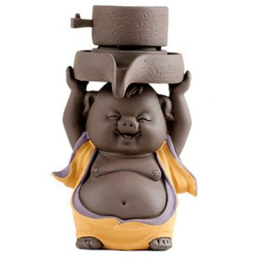 Imagem de Estátua de porco de areia roxa, filtro de chá, filtro de café, xícara de chá, coador de chá