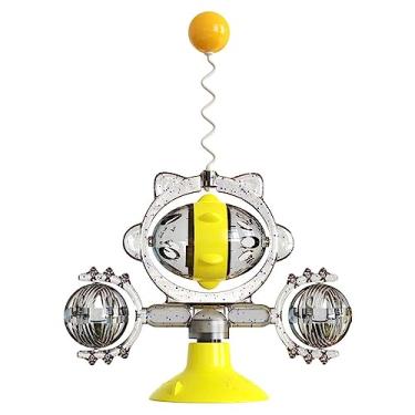 Imagem de Yustery Brinquedo de moinho de vento para gatos brinquedo interativo toca-discos brinquedo gato arranhador brinquedo gatinho brinquedo
