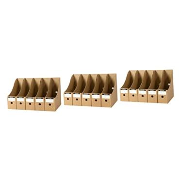Imagem de NOLITOY 3 Conjuntos De Documentos De Armazenamento Montados Livro Revista Criativa Com Mesa Organizadora Para Exibição Suporte De Mesa Kraft Rack Arquivos De Adesivos Estante Caqui Livros
