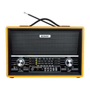 Imagem de Radio Portatil Retro Com 4 Bandas Am Fm Sw Livstar
