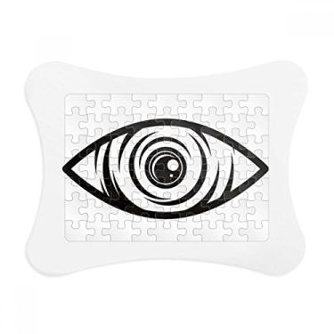 Imagem de Decoração preta de olho, padrão de vetor, moldura de quebra-cabeça, decoração de quadros, ornamento de jogos