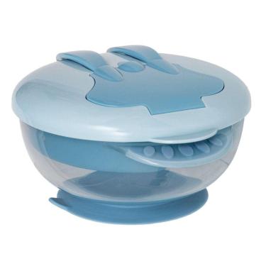 Imagem de Kit Refeição Infantil Buba Com Compartimento E Talheres Azul