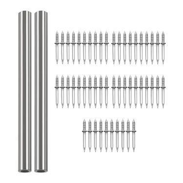 Imagem de IEUDNS Prego de rosca de cabeça dupla, parafusos de segurança invisíveis, rodapés, cadeiras, sofás, móveis, construção, pregos de cimento, sem vestígios, 50 peças