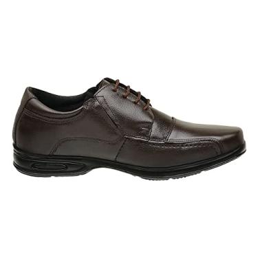 Imagem de Sapato Social Couro Legítimo Anti Stress Conforto Ortopédico 5070 (36, Marrom)