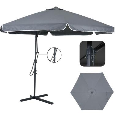 Imagem de Ombrelone Lateral 3m Suspenso Regulável Alavanca Cinza 820800 - Belfix