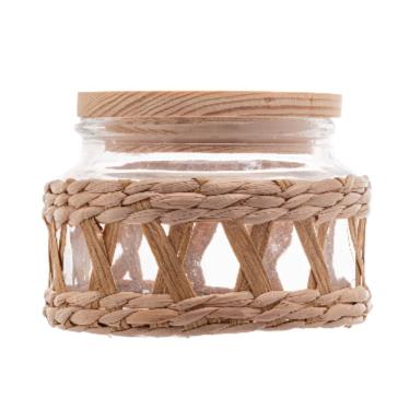 Imagem de Pote De Vidro Borossilicato Com Tampa Em Madeira E Sisal 350Ml Wolff