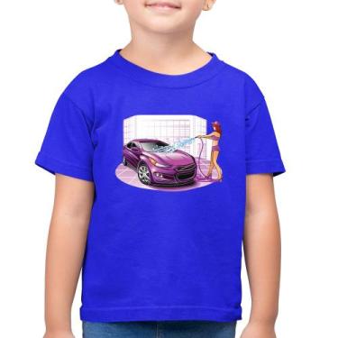 Imagem de Camiseta Algodão Infantil Lava Jato Carro Roxo - Foca Na Moda