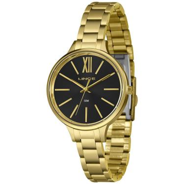 Imagem de Relógio LINCE feminino analógico preto dourado LRGH192L38 P3KX