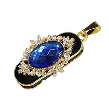 Imagem de Colar de flores de 16 GB modelo unidade USB Flash Drives Flash Drive Pen Drive USB 2.0 Flash Drive U Disk Drive USB Stick Pen Drive (azul escuro)