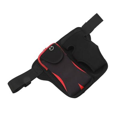 Imagem de Bolsa de Cintura Esportiva Com Bolso Grande, Cintura Ajustável Respirável, Bolsa de Cintura Esportiva Confortável, Cinto de Corrida para Caminhadas Ao Ar Livre (Vermelho)