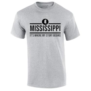 Imagem de Camiseta masculina Alabama It's Where My Story Begins camiseta manga curta, Mississippi, XXG