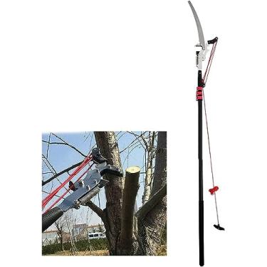 Imagem de Serra de poste manual, podador de poste de árvore extensível, serra de poste telescópico extensível, serra de poda de galho de árvore de longo alcance (tamanho: 18 pés)