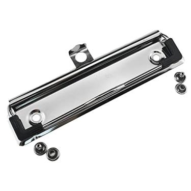 Imagem de HAHIYO Clipes de prancheta de metal prata de 12 cm com punhos de borracha, pacote com 5 molas resistentes montáveis com rebites, arquivo de documentos, madeira, plástico, placa para escritório, escola, casa