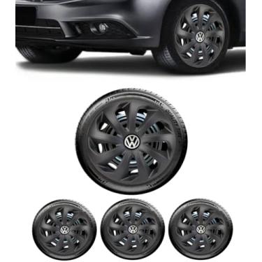 Imagem de Jogo 4 Calotas Esportiva Velox Preto Fosco Aro 14 VOLKS Gol G2 G3 G4 G5 G6 G7 Up Fox Voyage Parati Saveiro Bora Polo SpaceFox