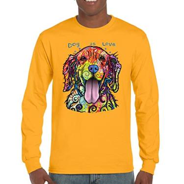 Imagem de Camiseta de manga comprida Dean Russo Labrador Retriever Love Pet Dog is Love, Amarelo, 3G