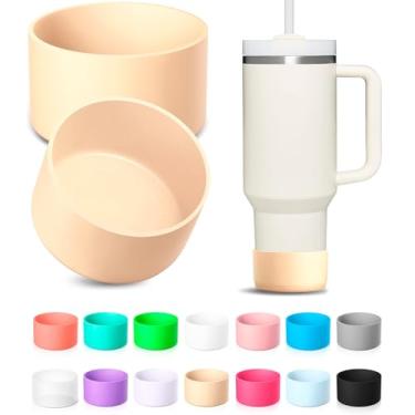 Imagem de KTKUDY Bota de silicone de 2 peças para copo Stanley Quencher H2.0 850 g 1,134 g e IceFlow 590 ml e destinado a garrafa de água Hydro Flask 340-680 g - Acessórios de fundo para copo Stanley Cup,