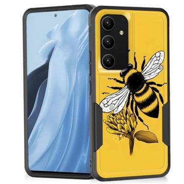 Imagem de Vobber Capa para Galaxy S24, capa protetora robusta de borracha macia de policarbonato rígido de camada dupla híbrida resistente à prova de choque para Samsung Galaxy S24 6,2 polegadas 2024, Honey Bee