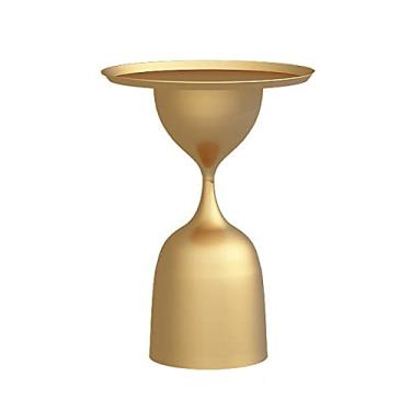 Imagem de 7HAHA3 Nordic Sala de Estar Sofá Mesa Lateral Pequena Mesa de Centro Ferro Forjado Mesa de Cabeceira Moderna Luxuosa, Amarela