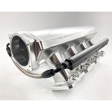 Imagem de Coletor de admissão Fab LS3 L92 de baixo perfil com porta de sensor MAP + trilho de combustível (prata)