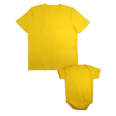 Imagem de Kit Tal Pai Tal Filho Camiseta Básica Lisa e Body de Bebê-Masculino